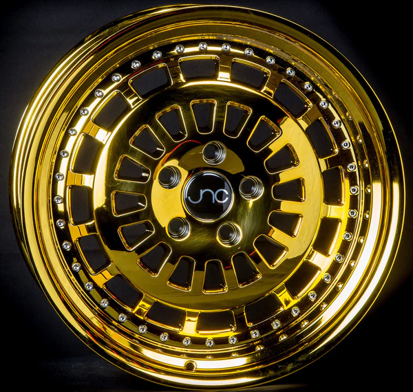 JNC 046 - Platinum Gold w/ Chrome Rivets