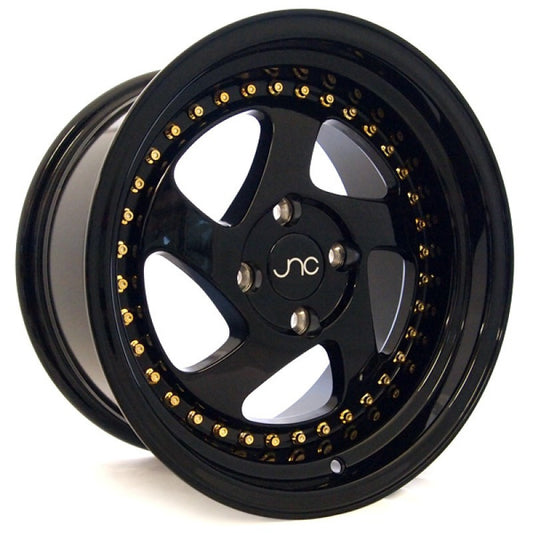 JNC 034 - Gloss Black & Gold Rivets