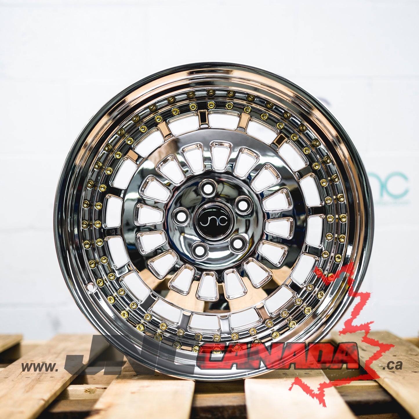 JNC 046 - Platinum w/ Gold Rivets