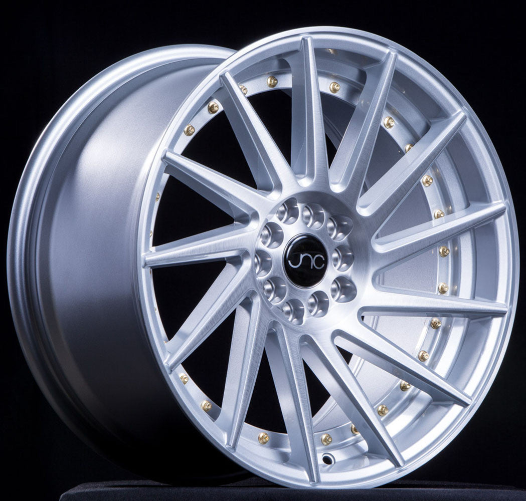 JNC 051 - Silver Brushed /Gold Rivets