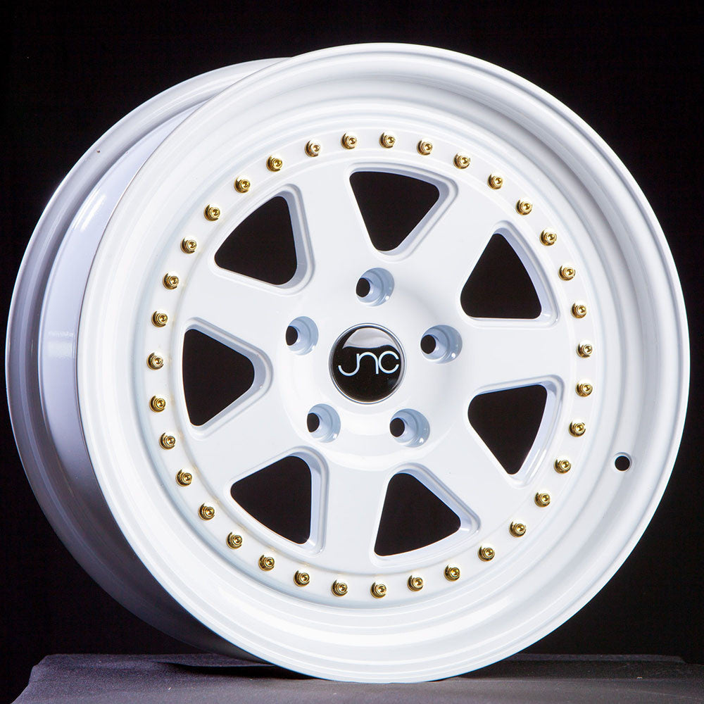 JNC 048 - White W/ Gold Rivets
