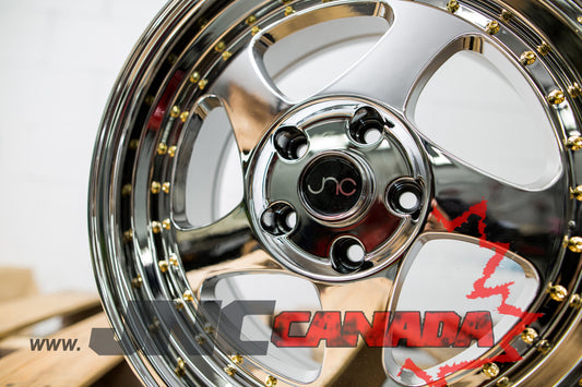 JNC 034 - Platinum w/ Gold Rivets