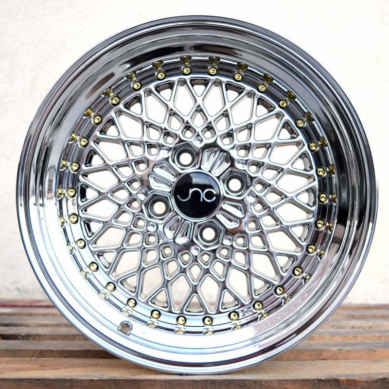 JNC 045 - Platinum w/ Gold Rivets