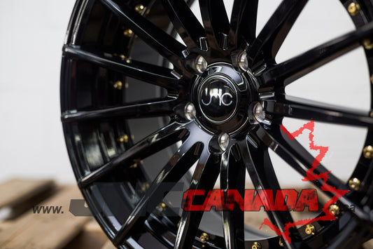 JNC 042 - Gloss Black w/Gold Rivets