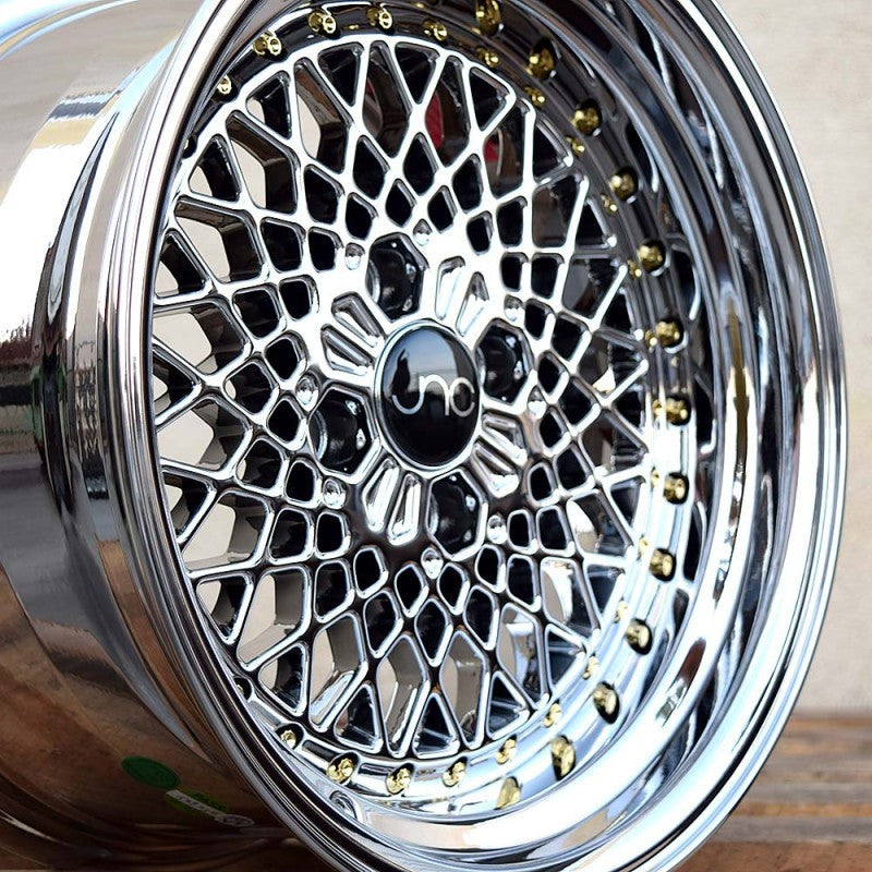JNC 045 - Platinum w/ Gold Rivets