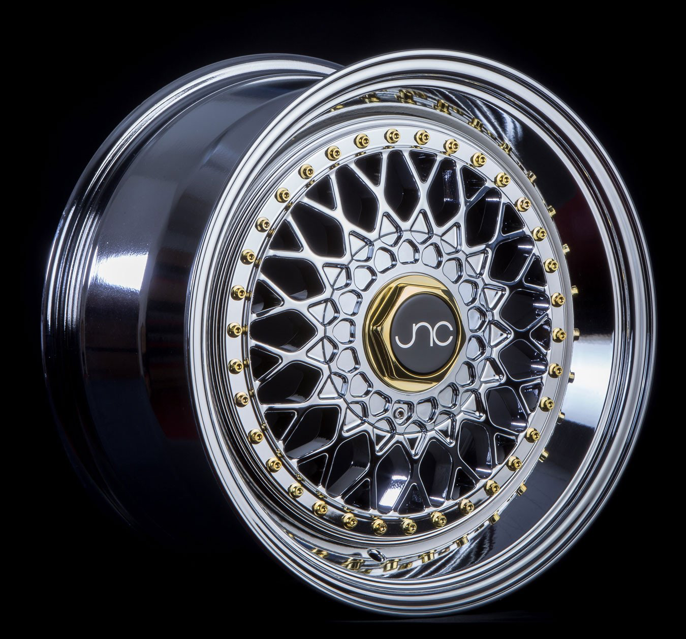 JNC 004S - Hyper Black w/ Gold Rivets