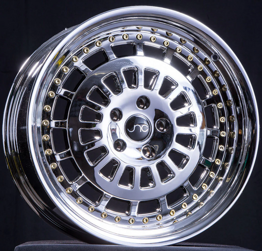 JNC 046 - Platinum w/ Gold Rivets