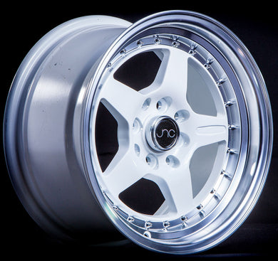 JNC 009 - White w/ Machined Lip & Chrome Rivets