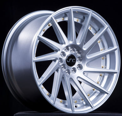JNC 051 - Silver Brushed /Gold Rivets