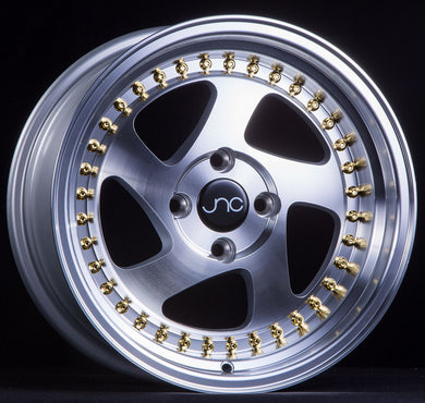 JNC 034 - Silver Machined & Gold Rivets