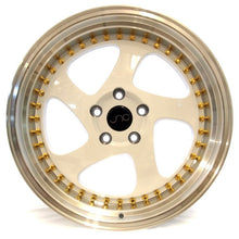 JNC 034 - White w/ Machined Lip & Gold Rivets