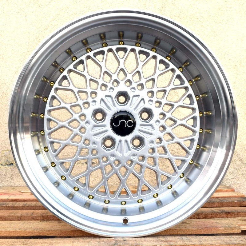 JNC 045 - Silver Machined Lip w/ Gold Rivets