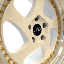 JNC 034 - White w/ Machined Lip & Gold Rivets