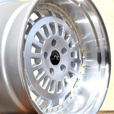JNC 046 - Silver Machined Lip w/ Gold Rivets