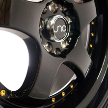 JNC 017 - Gloss Black w/ Gold Rivets
