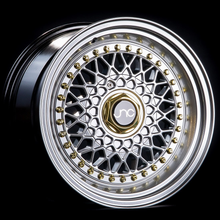 JNC 004S - Silver w/  Machined Lip & Gold Rivets