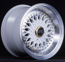 JNC 004S -  White w/ Machine Lip & Gold Rivets