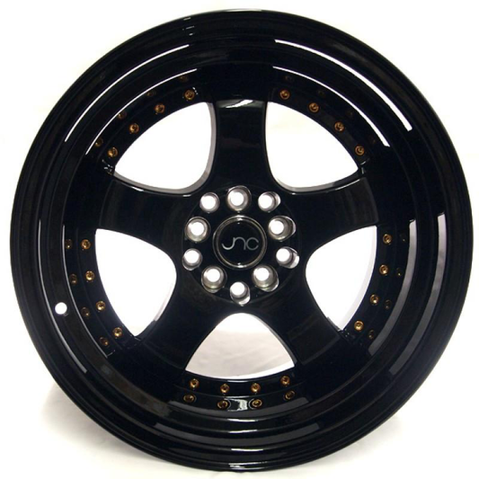 JNC 017 - Gloss Black w/ Gold Rivets
